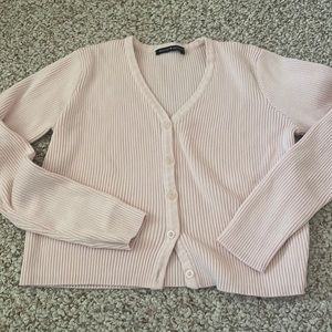 brandy melville pastel pink button up sweater